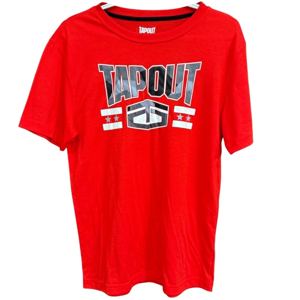 TAPOUT T-Shirt Red Short Sleeve Graphic Logo MMA Fighting Men's Size S